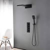 Moderne Luxe Thermostatique Système de Douche Mural Douche à Pluie en Laiton Massif Noir Mat Ensemble de Douche avec Douche à Main