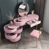 Make-up-Set für Mädchen, mit Seitenschrank, 4 Schubladen, Schminktisch, Spiegel und Stuhl, Pink