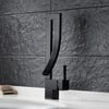 Modern Design Single Handle 1-Hole Black Bathroom Sink Faucet with Waterfall Spout Brass