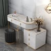 Pewter Extendable Sintered Stone Top Dressing Table with 5 Drawers