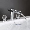 Rozsáhlý umyvadlový faucet Morga Chrome Waterfall s křišťálovými rukojetí