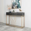 32" Modern Narrow Black Console Table with Storage Wood Entryway Table with Drawers
