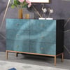 1200 mm Blue-Green Dresser Artistic 6-Drawer Bedroom Cabinet in Gold