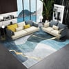 6' x 9' Multi-purpose Modern Style Retangular Blue & Gold Florid Area Rug