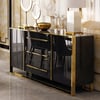 Cylina 59" Black Sideboard Buffet Cabinet with 2 Doors and 3 Drawers