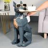 Table d'appoint moderne en résine bleue pour chien avec plateau et boîte à mouchoirs