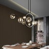 Bubi Modern 10-Light Black Kitchen Island Light with Glass Globe Shade