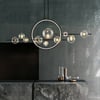 Moderne lineare Pendelleuchte 10 flg. in Schwarz für Küche & Esszimmer