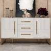 Stovf White Modern 59" Wood Sideboard with Drawers Kitchen Buffet Cabinet