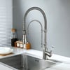 High Arc Dual-Mode Pull-Down Kitchen Faucet Solid Brass with Porcelain Handle