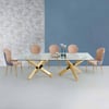 94.5" Rectangle Tempered Glass Dining Table Seats 6-8 People