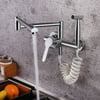 Modern Retractable Wall-mounted Pot Filler Chrome Kitchen Faucet with Spray