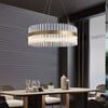Lustre de vidro moderno Fixedo com moldura redonda em latão e cabos ajustáveis