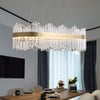 Crystina Ilot de cuisine en cristal à LED ovale en laiton avec tubes en forme de tube