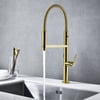 Monobloc High Arc Magnetic Kitchen Mixer Tap Dual-function Spray in Gold