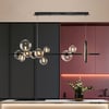 Bubi Modern Black Island Pendant Light for Kitchen 10-Light Globe Glass Shade