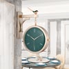 Horloge murale double face moderne Horloge suspendue minimaliste verte