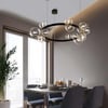 Lustre Bubi Modern Black Glass Bubble de 15 luzes para sala de estar e sala de jantar