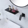 Rubinetto per lavabo da bagno con maniglia singola nero opaco con montaggio a parete a cascata in ottone massiccio