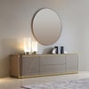 Janice Gray TV Stand with Drawer & Shelves Gold Media Console Up to 100"