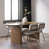 Tintica 79" Oval Walnut Wood Dining Table, Seats 6