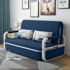 61" Full 2-Seater Cotton & Linen Convertible Sleeper Sofa with Storage