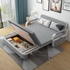 Canapé convertible 2 places en coton et lin de 154 cm avec rangement