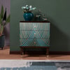 Commode 3 tiroirs 3 tiroirs peints en or Novel Blue Cabinet