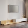 Crator 1200 mm - 2500 mm Natural & White Extendable TV Unit with 3 Drawers