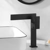 Matte Black Ultra-Thin Single Handle Waterfall Bathroom Sink Faucet Solid Brass 1-Hole