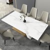 Mesa de comedor rectangular de piedra sinterizada brillante Silexa Modern de 160 cm, para 4 personas