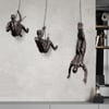 Décoration murale industrielle en résine Climbing Man en cuivre, 3 pièces, pour salon et entrée
