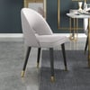 Modern Light Gray Velvet Dining Chair with Wooden Legs, 4 Pieces
