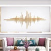Décoration murale géométrique moderne en métal avec lignes dorées, 1200 mm x 500 mm, décoration murale à suspendre pour salon