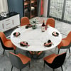 1500 mm Round Dining Table in White and Gold with Faux Marble Top