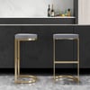 Modern Counter Stools with PU Leather Upholstery Gray