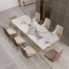 79" Modern Rectangle Faux Marble Dining Table Seats 6-8 People