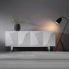 Modern 180 cm Glossy White Wood Sideboard with Cabinets & Adjustable Shelves