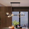 Minimalistische 5 flg Glas Kugel Lampenschirm Kücheninsel Leuchte in schwarz