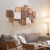 Décoration murale Japandi en bois sculpté à suspendre en bambou pour salon
