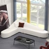 2-Piece White Faux Leather Upholstered L-Shaped Sectional Sofa