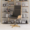Black PU Leather High Back Swivel Executive Office Chair with Adjustable Height