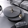 Modern 80 cm Round Swivel Wood Coffee Table with Storage