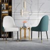 Chaise de salle à manger Darg en cuir PU blanc et vert avec revêtement, 2 pièces