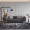 Sofá tapizado gris de 2200 mm Sofá de algodón y lino de 3 plazas con almohadas Patas doradas