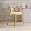 Sweave gebroken witte velvet eetkamerstoel met bekleding, 1 stuk