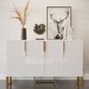 Aro 59" White Wood Sideboard with  Cabinets & Adjustable Shelves