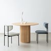 Japandi 39" Round Natural Wood Dining Table, Seats 2-4