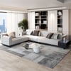 3-Piece Cotton & Linen L-Shaped Sectional Sofa with Side Open Storage