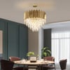 Kitoney Modern 10-Light Tiered Crystal Chandelier with Adjustable Chain